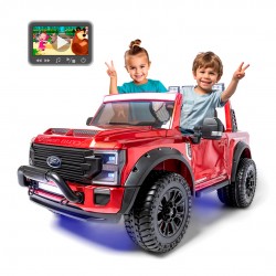 Voitures électriques pour enfants batterie 6v 12v 24v 36v télécommande pass cheer Ford Super Duty F450 24V 2 places MP4