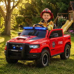 Voitures électriques pour enfants batterie 6v 12v 24v 36v télécommande pass cheer Voiture de Pompier RAM 1500 RHO 12v