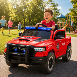 Voitures électriques pour enfants batterie 6v 12v 24v 36v télécommande pass cheer Voiture de Pompier RAM 1500 RHO 12v