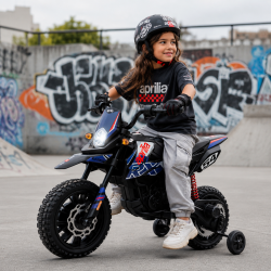 Motos electriques pour enfants et bebe batterie 6v 12v pas cher telecommande Moto Aprilia RX 125 12V